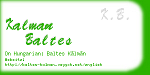 kalman baltes business card
